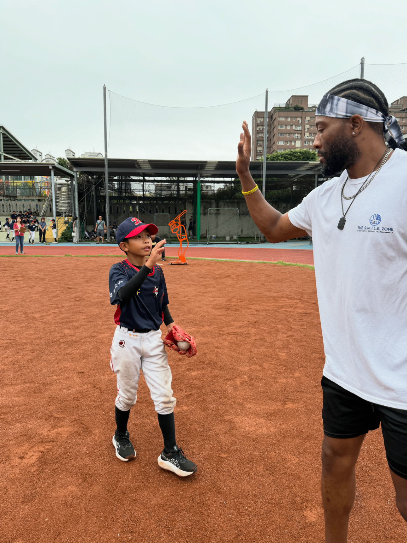 Mentor working with athlete